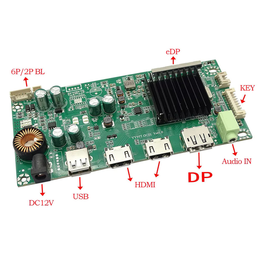 GLZLDY LCD-Controller-Board für M270QAN01.0 M270QAN01.1 M320QAN01.0 M320QAN01.3 27 Zoll 4K UHD Treiberplatine mit HDR, HDMI und DisplayPort, Grün - Bild 2