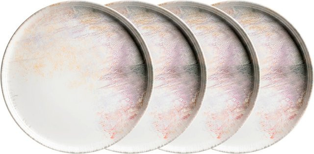 Mäser Dessertteller-Set Aquarellia aus Steinzeug in Weiß, Lila und Multicolour, Durchmesser: 21,5 cm - Bild 1