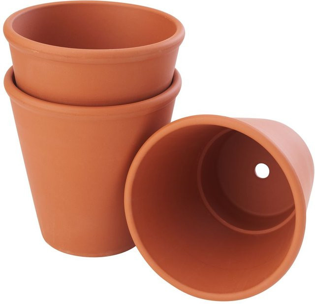 VBS Terrakotta-Rosentöpfe in Orange, 3er Set, Durchmesser: 12,1 cm, Höhe: 14 cm - Bild 1