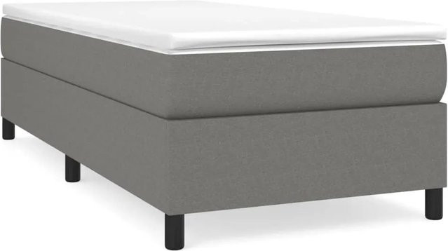 vidaXL Boxspringbett Dunkelgrau mit Stoffbezug B/T/H: 90 x 200 x 35 cm - Bild 1