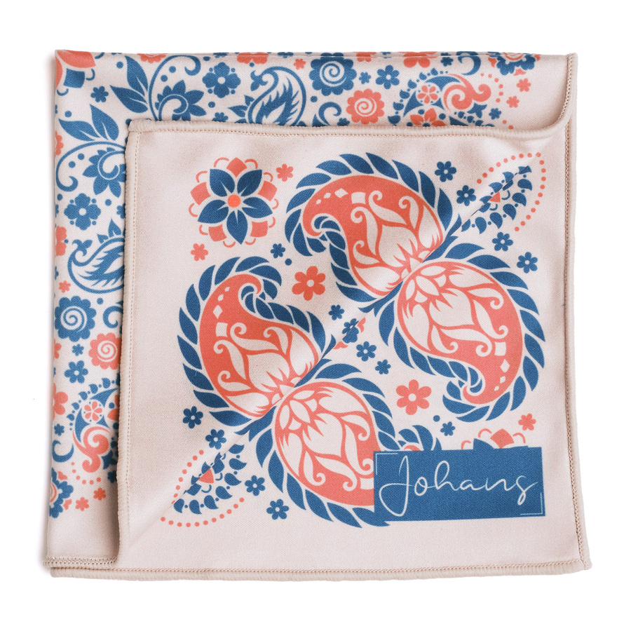 Johans Brillenputztuch Bandana in Beige und Multicolour B/B: 30,0 x 30,0 cm - Bild 1