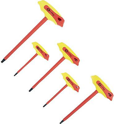 C.K. Tools VDE-Sechskantschlüsselsatz mit Quergriff, 5 Stück, Rot - Bild 1