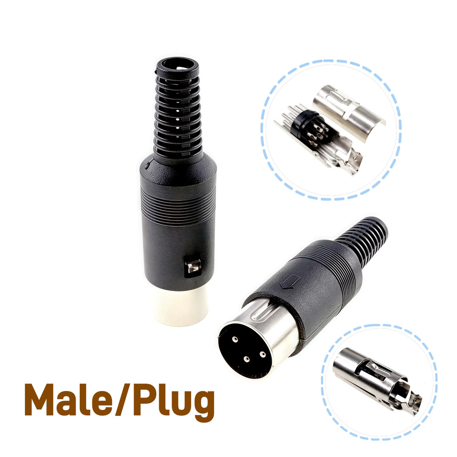 RTLECS DIN Stecker und Buchsen Set mit Kunststoffgriff in Schwarz für Tastaturkabel und PS2 DIY Projekte - Bild 3