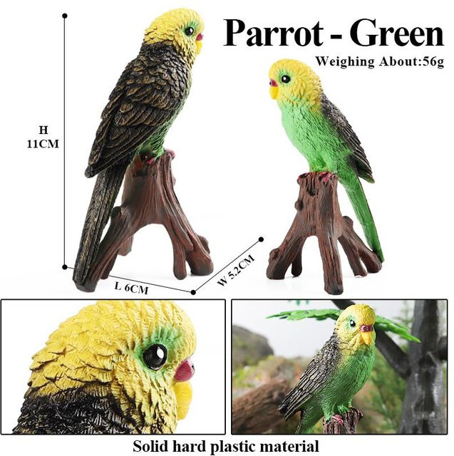 Oenux Vogel Waldtier Papagei Ara Nymphensittich Kakadu Agapornis Papageitaucher Modell PVC ab 3 Jahren - Bild 1