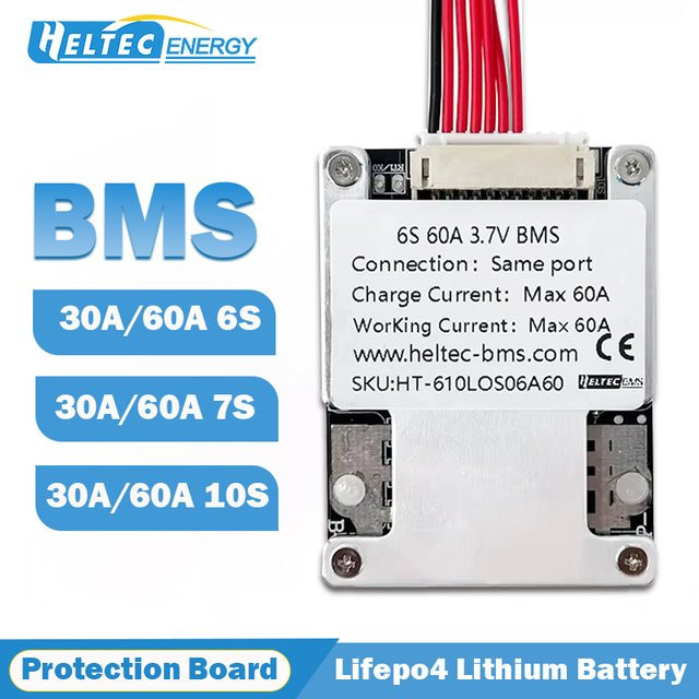 Heltec BMS Batteriemanagementsystem für LiFePO4, Li-Ion und LTO Akkus in Silber, geeignet für E-Bikes und Energiespeicher mit Überlade- und Entladeschutz - Bild 1