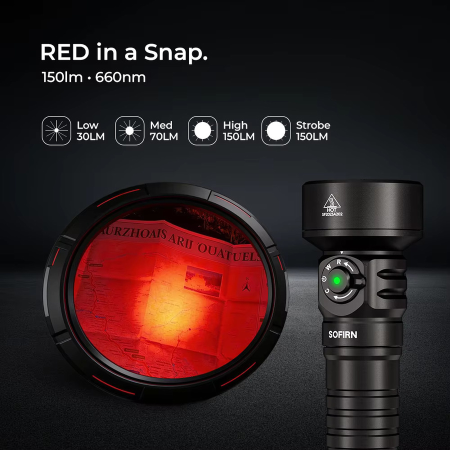 Sofirn SD11 Tauchlampe mit 5000lm, IPX8 wasserdichte Unterwasserleuchte, Weiß und Rot, USB-C wiederaufladbare LED Taschenlampe - Bild 3
