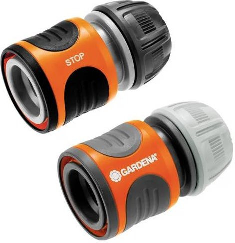 Gardena Schlauchverbinder Quick Coupling aus Kunststoff mit Wasserstop, orange/bunt, B/T/H: 4 x 10,5 x 13 cm - Bild 1
