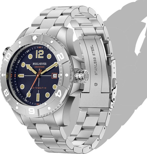 Feelnever Armbanduhr, Automatik, Edelstahl, Saphirglas, Herren - Bild 1