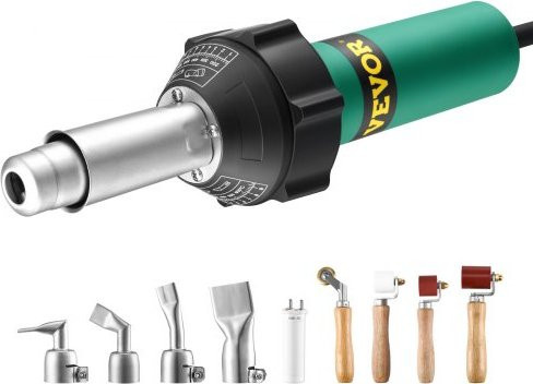 VEVOR Heißluft-Kunststoffschweißgerät 1600W mit 9 Zubehörteilen für PVC TPO Vinyl PP PE, Grün - Bild 1