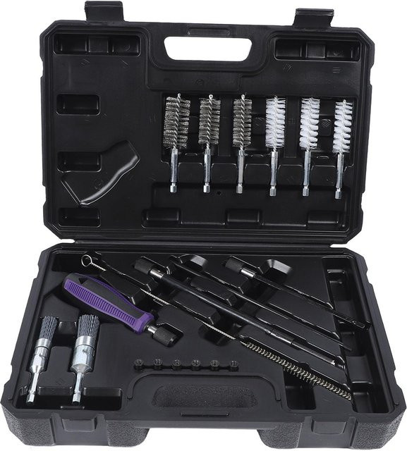 Koogeelife 19-teiliges Drahtbürsten-Set für die Bohrmaschine zur Bohrungsreinigung und Einspritzdüsenbasis in Schwarz und Multicolour - Bild 1