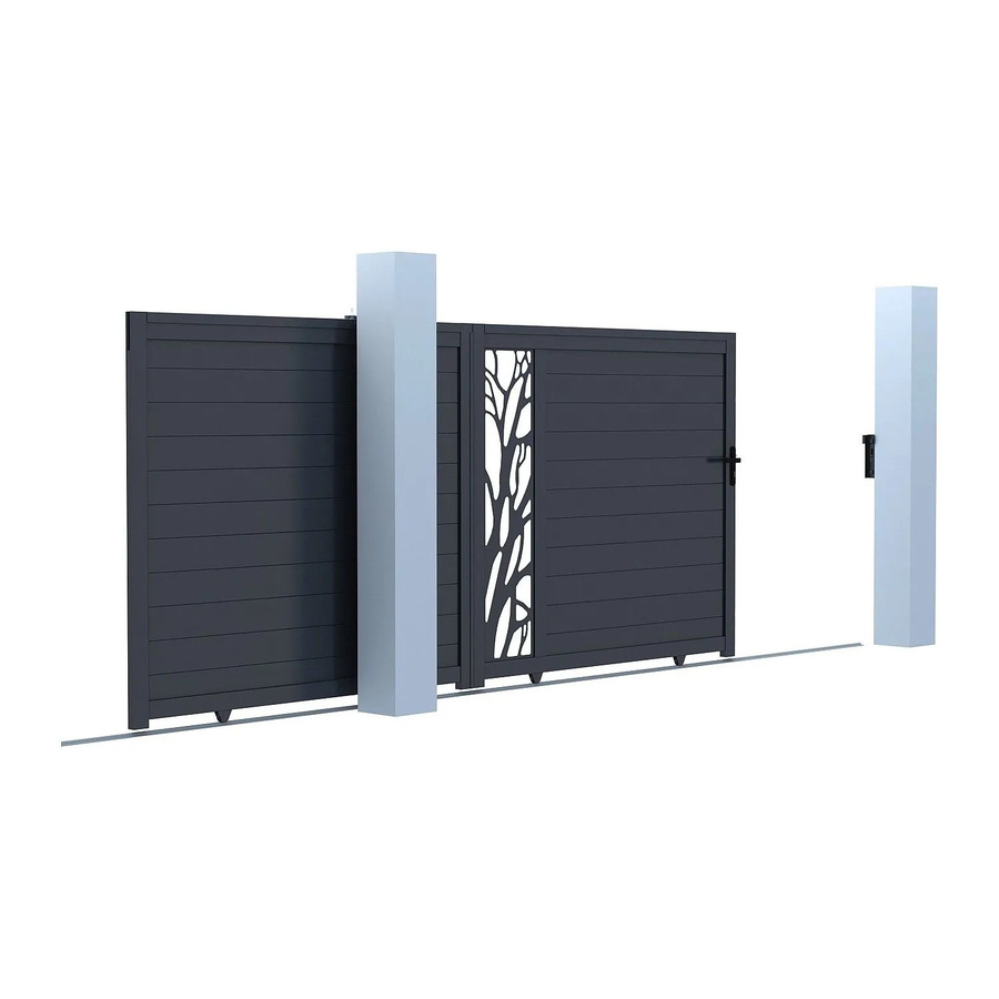Vente-unique Schiebetor Labrit II aus Aluminium in Anthrazitgrau, Breite: 384 cm - Bild 2