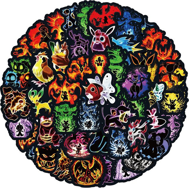 Bandai Pokemon Anime Sticker Bunt / Mehrfarbig 10/30/60-teiliges Set - Bild 1