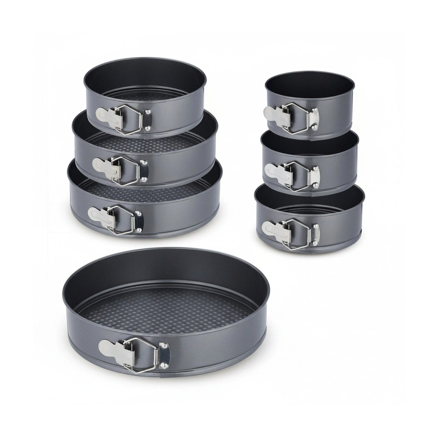 Relaxdays Springform Set aus Edelstahl in Anthrazit, antihaftbeschichtet, Durchmesser: 14 cm bis 28 cm - Bild 2