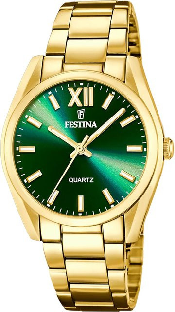 Festina Damenuhr, Quarz, Edelstahl, Grün, 37 mm, 5 ATM - Bild 1