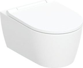 Geberit Wand-WC One Tiefspüler aus Keramik mit TurboFlush, Rimless-Spülung, Soft-Close-Sitz und verdeckter Montage, Weiß Matt - Bild 1