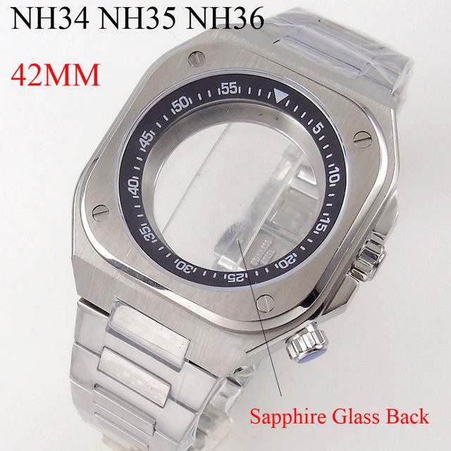 Tandorio GMT-Kapitelring, 42 mm, Edelstahl, 150 m wasserdicht, Saphirglas - Bild 1