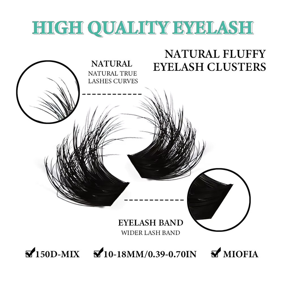 MIOFIA Wimpernbüschel, Gemischte Längen, Natürlich, Unisex - Bild 4