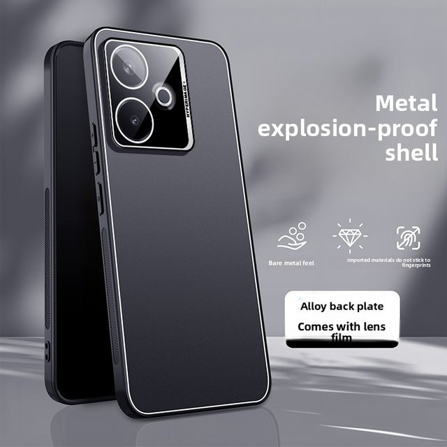 Realme GT 7 / GT 7 Pro / GT 7T Schutzhülle Metall-Mattiert mit Objektivschutz in Grau - Bild 1