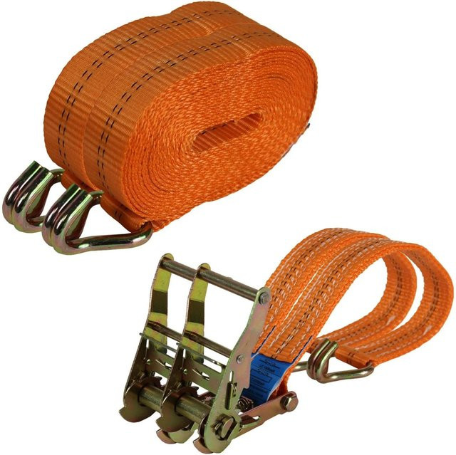 TRUTZHOLM Profi Ratschen Spanngurt Set 2-teilig, Orange, Länge: 6 m, Tragkraft: 2 t - Bild 1
