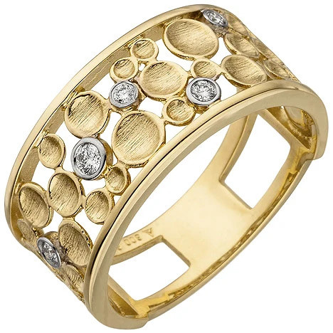 Colfem Ring 585 Gelbgold, 5 Diamanten, Damen, Größe 60 - Bild 1