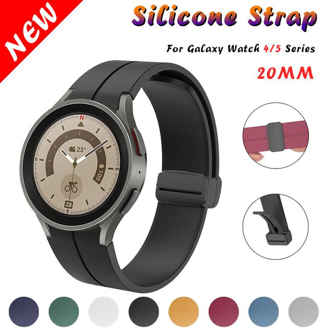Uhrenarmband Silikon, Magnetverschluss, Schwarz, Unisex - Bild 1