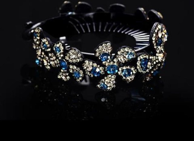 YJSTY Haarrolle mit Diamant-Kopfschmuck, Blume, Damen - Bild 1