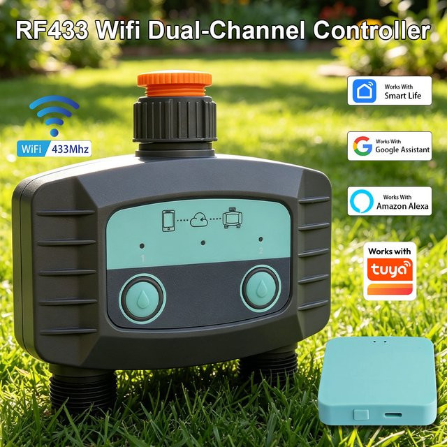 JIHUAN Tuya Smart Gartenbewässerungstimer mit WLAN für automatische Tropfbewässerung und App-Steuerung - Bild 1