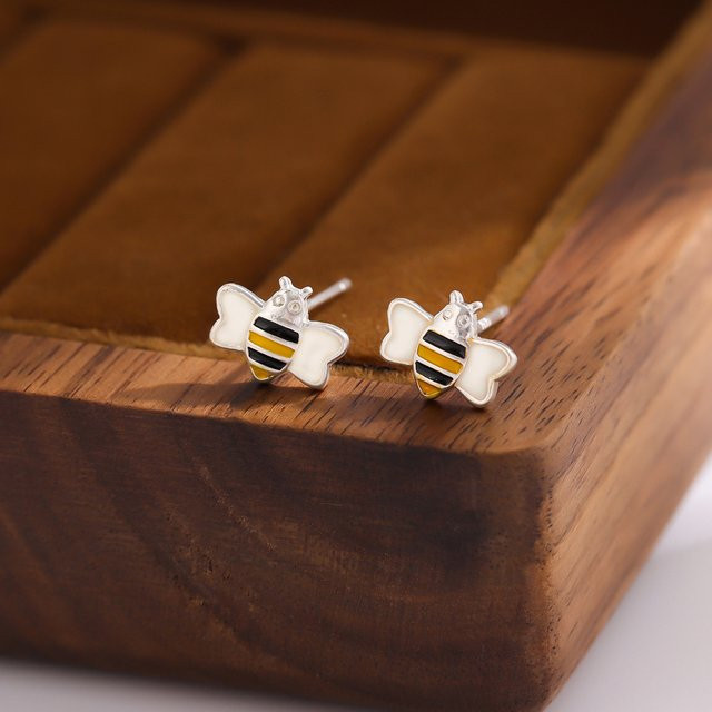 GaGa-Duck Ohrstecker, Bienen, 925 Silber, Unisex - Bild 1