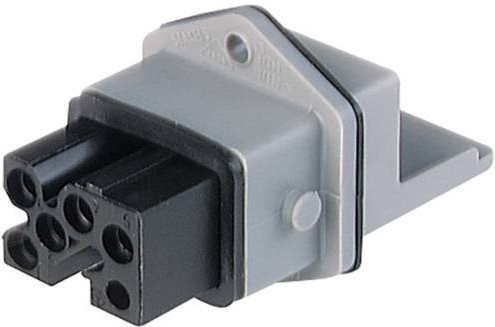 Hirschmann 931 694-106-200 STAKEI Netz-Steckverbinder Buchse, vertikaler Einbau, 5 + PE, 16A, Grau - Bild 1