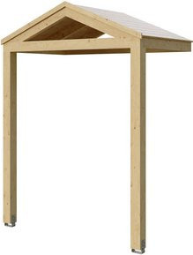 SKANHOLZ Vordach Sellin Satteldach aus Fichtenleimholz in Natur, Beige und Braun, B/T/H: 277 x 126 x 205 cm - Bild 1
