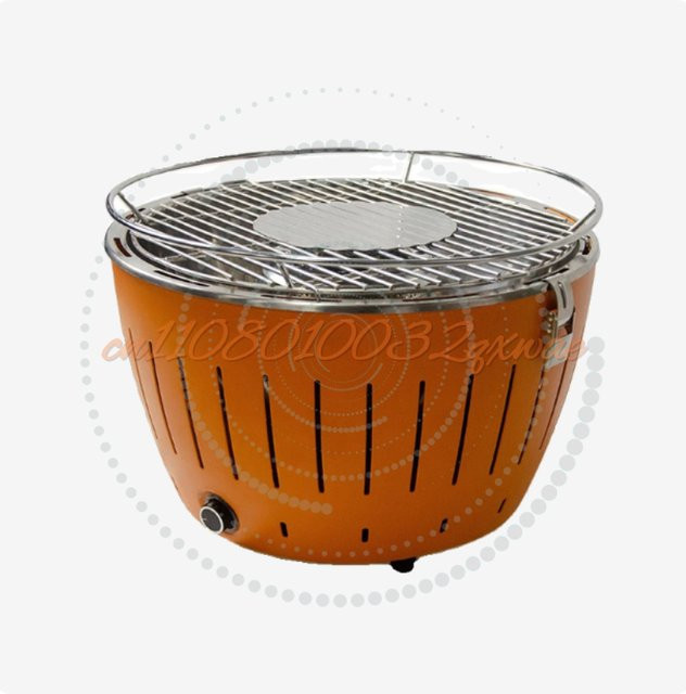 Lotusgrill Tragbarer Holzkohlegrill mit Innenventilator aus Edelstahl in Blau oder Orange - Bild 1