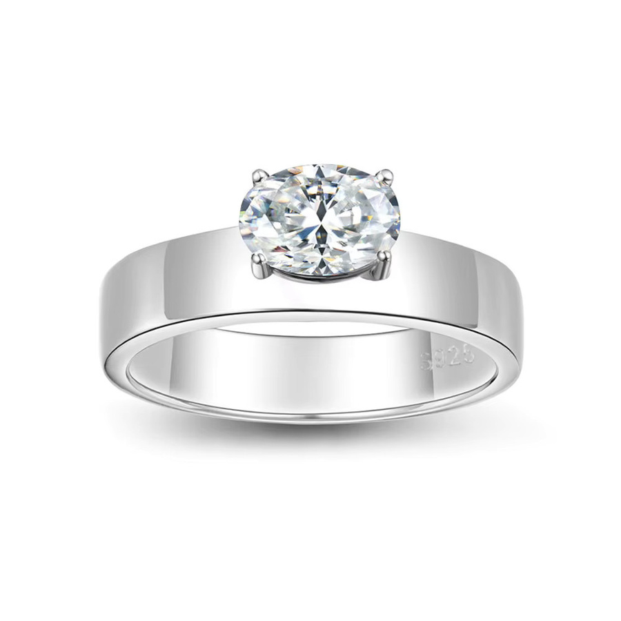 ROBUKF Verlobungsring, 925 Silber, Moissanite, Unisex - Bild 5