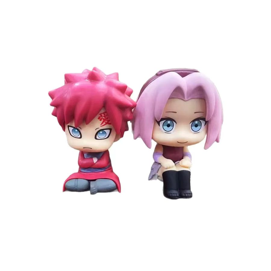 Bandai Naruto Anime Figur Sakura und Gaara Q Version in Sitzhaltung, Multicolor, Höhe: 8 cm - Bild 2