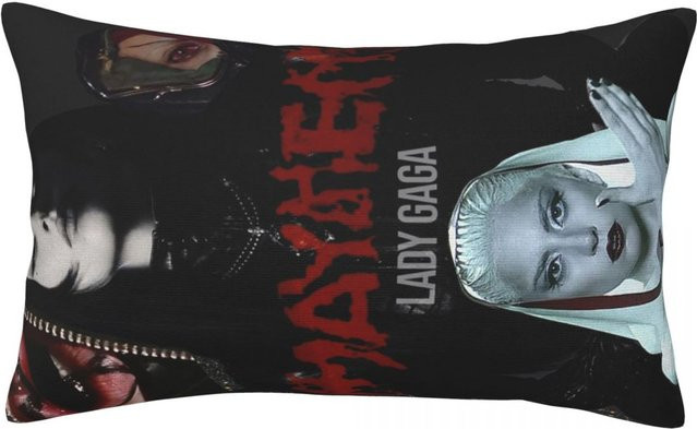 Dekorative rechteckige Kissenhülle Lady Gaga Mayhem Album von JMG Clothing, Farbe: Schwarz, B/H: 50 x 35 cm - Bild 1
