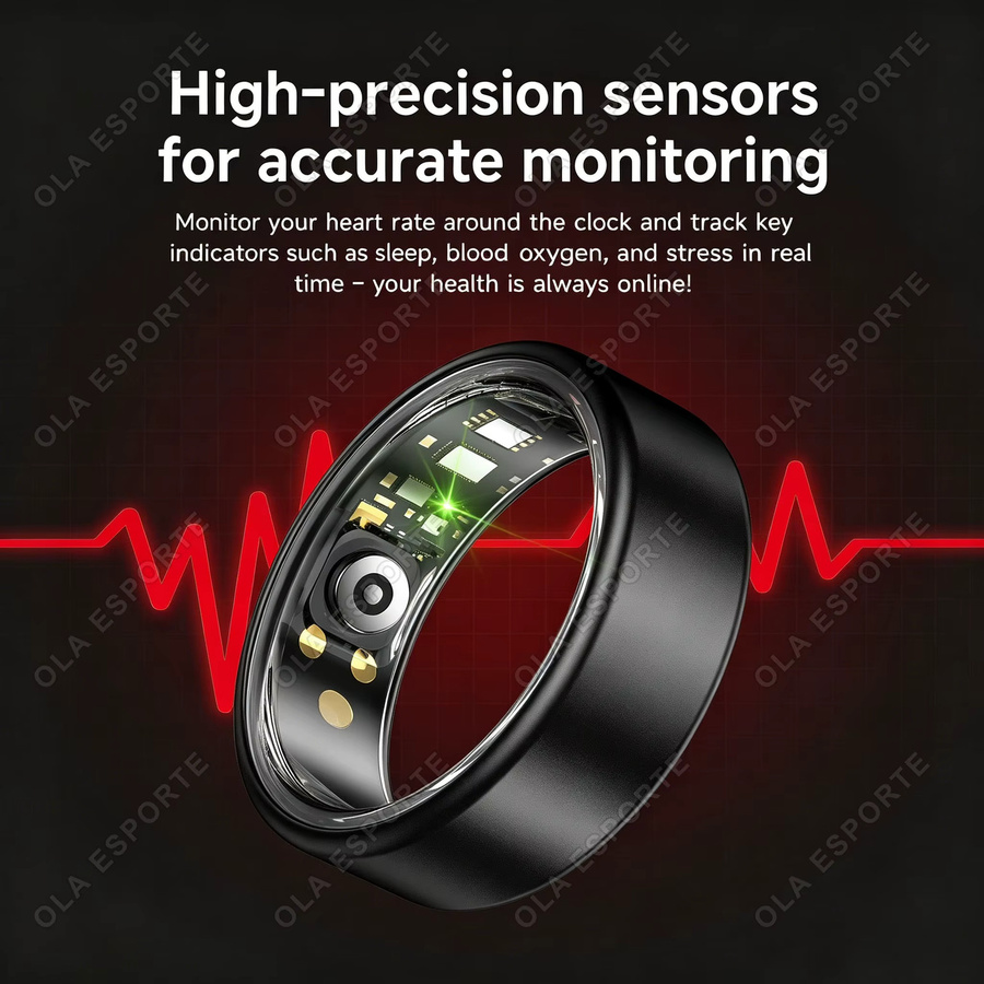 Ola Esporte Smart Ring für Damen und Herren in Bunt mit Blutdruck- und Herzfrequenz-Überwachung, IP68 wasserdicht und über 100 Sportmodi - Bild 3