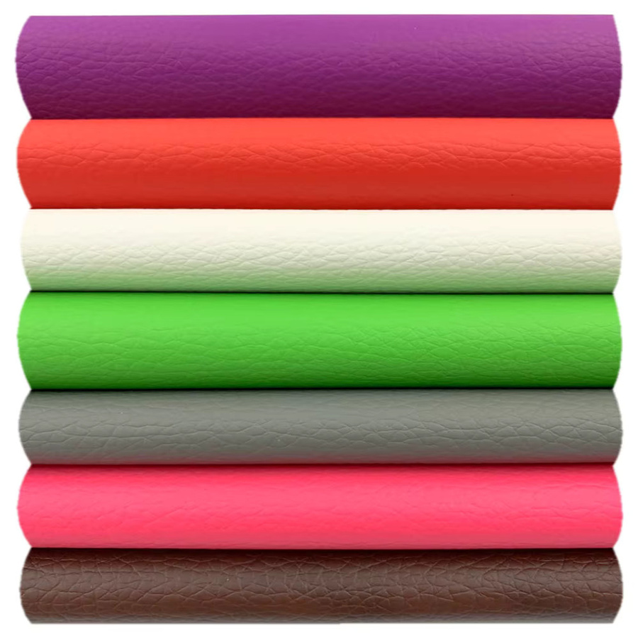Litschi bedrucktes PU-Kunstleder in Türkis, Blau und Multicolour für DIY-Projekte wie Taschen, Kleidung oder Accessoires - Bild 2