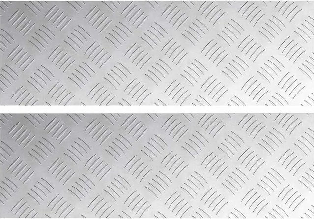 vidaXL Treppenkantenprofil Rautenscheiben aus Aluminium in Silber, 2 Stück, B: 60 cm, T: 20 cm - Bild 1