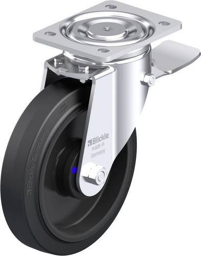 Blickle Stahlblech-Lenkrolle LH-POEV 200XKA-ST in Silber und Schwarz mit 200 mm Rad-Durchmesser und einer Tragfähigkeit von 500 kg - Bild 1