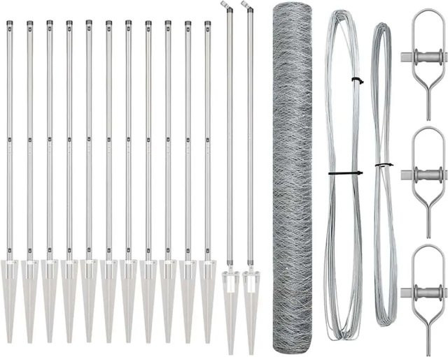 vidaXL Mesh-Zaun aus Stahl in Silber, B/H: 27 x 140 cm - Bild 1