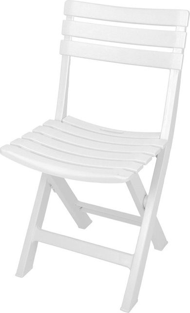 Moderner weißer Klapp-Gartenstuhl aus UV-beständigem PP-Kunststoff - Bild 1