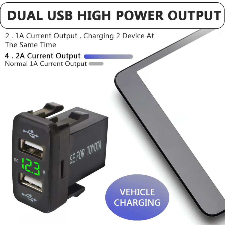 Dual USB QC Auto-Steckdose Ladegerät für 12-24V mit Schnellladefunktion in Schwarz - Bild 3