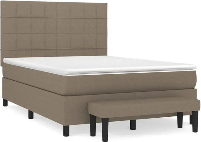 vidaXL Boxspringbett mit Matratze Hybrid-Design in Beige, B/T/H: 140 x 190 x 5 cm - Bild 1