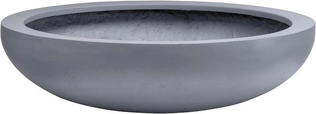 Vivanno Pflanzschale Plana rund in Betongrau aus Fiberglas, B/T/H: 34 x 34 x 9 cm - Bild 1