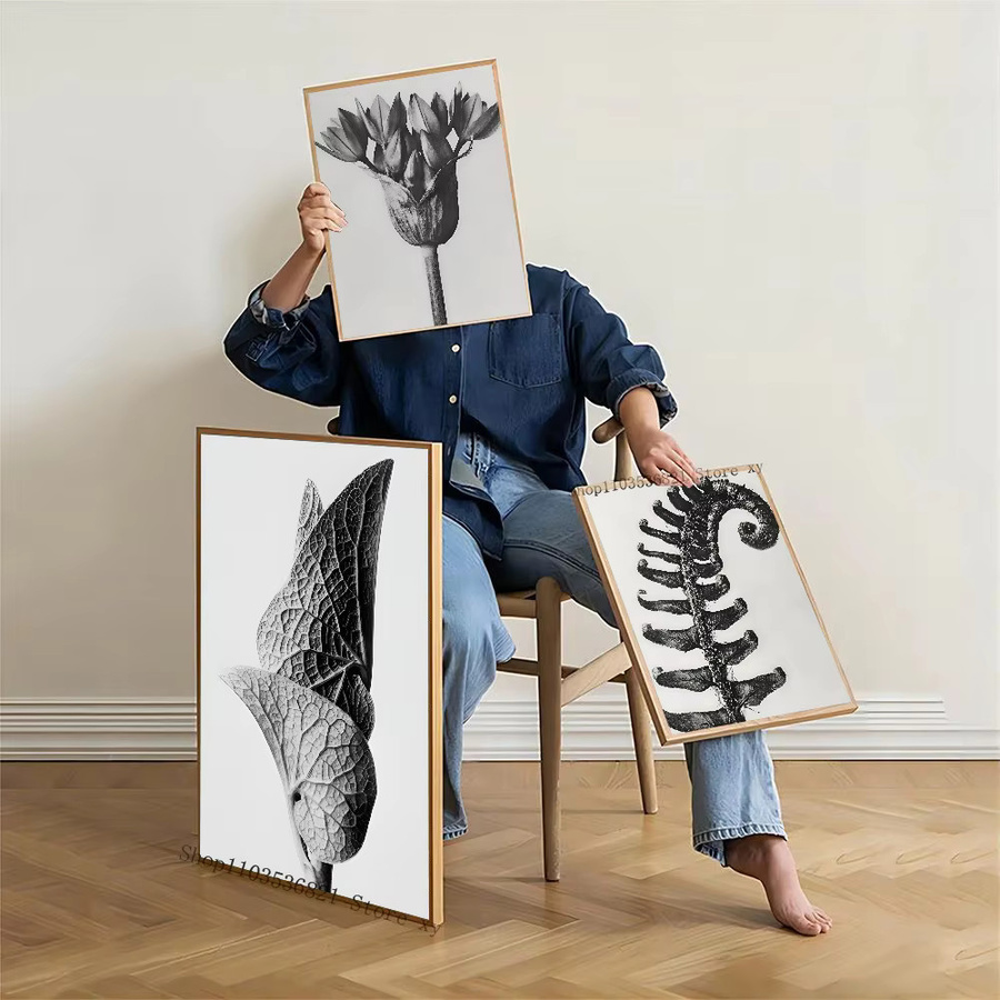 Karl Blossfeldt Vintage Pflanze Poster mit floraler Skizze aus Papier - Bild 3