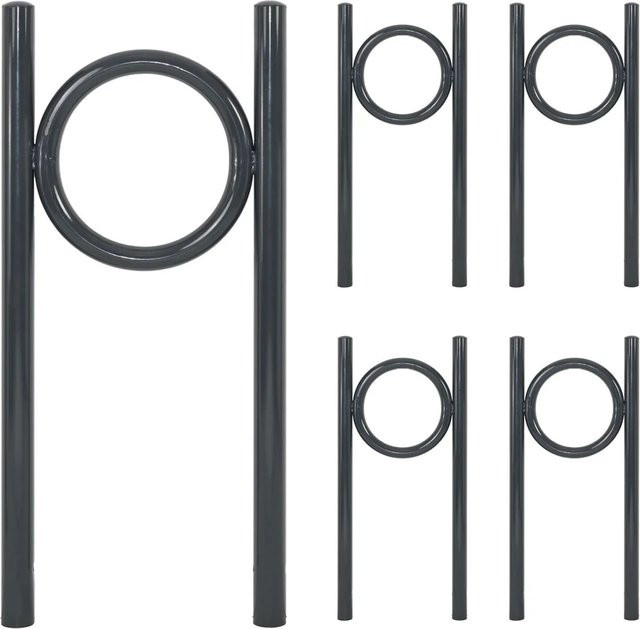 TRUTZHOLM 5er Set Fahrradanlehnbügel Typ O aus Stahl, anthrazit, H: 115 cm, B: 52 cm, Durchmesser: 60 mm - Bild 1