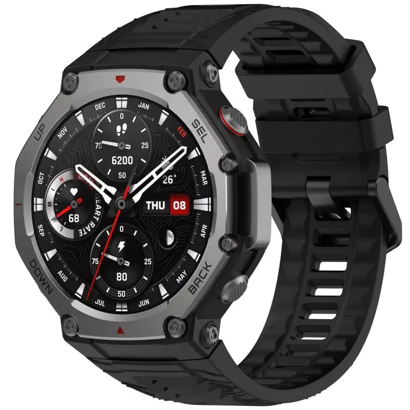 Huami Uhrenarmband Silikon, Schwarz, Unisex - Bild 3