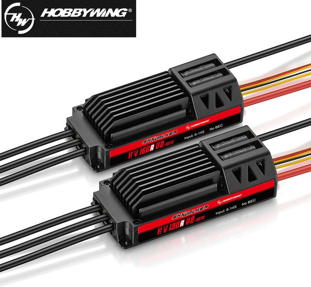 Hobbywing Skywalker HV V2 Bürstenloser Geschwindigkeitsregler ESC 130A/160A 6-14S 32-Bit in Schwarz - Bild 1