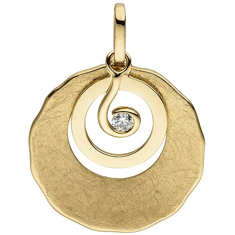Colfem Anhänger 585 Gelbgold, eismatt, Diamant, Brillant - Bild 1