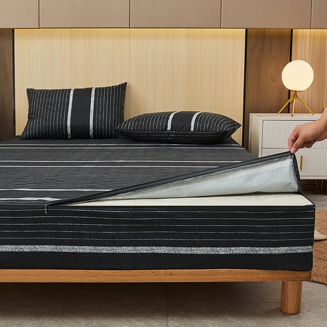 Dreamreal Matratzenschoner mit Reißverschluss, wasserdichter und atmungsaktiver Spannbettlaken mit Anti-Milben-Schutz, Schwarz - Bild 1