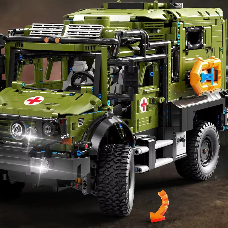 barweer Militärisches Unimog-Rettungsfahrzeug, Baukasten, 3.850 Teile - Bild 2